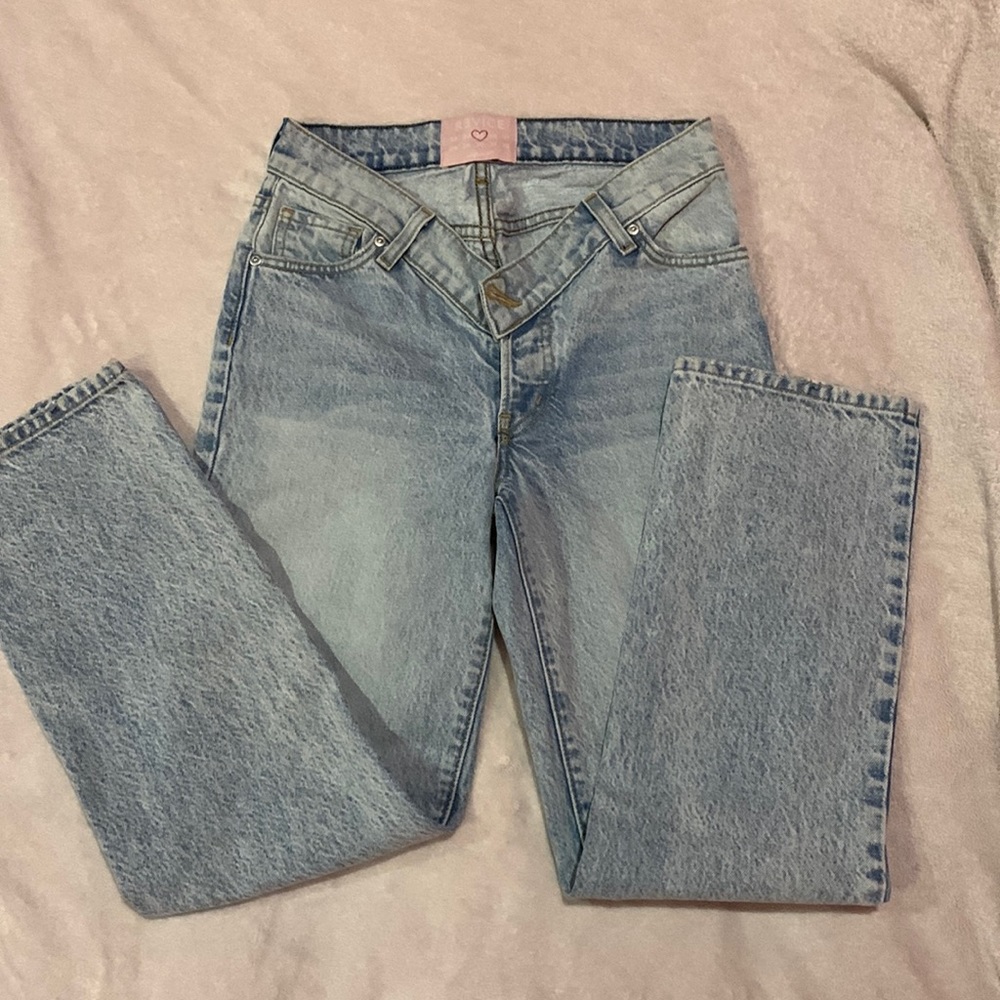 REVICE denim V waist low cut jeans